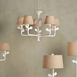 Настольная лампа с белым каркасом и тканевым абажуром Natural Stems варинант исполнения - 5 | Loft Concept в Красноярске