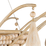 Люстра из деревянных бусин с подвесками в виде капель Wooden Beads варинант исполнения - 3 | Loft Concept в Красноярске