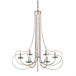 Люстра серебряного цвета с изогнутыми элементами каркаса Twisted Iron Chandelier варинант исполнения - 1 | Loft Concept в Красноярске