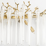 Люстра подвесная прямоугольная с бронзовыми акцентами и прозрачными стеклянными каплями Droplet Chandelier варинант исполнения - 5 | Loft Concept в Красноярске