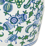 Ваза с зелено-голубым цветочным узором на белом фоне 61 см Blue & White Ornament варинант исполнения - 2 | Loft Concept в Красноярске