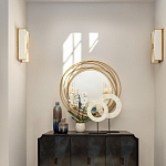 Золотое настенное круглое зеркало Golden Orbit варинант исполнения - 2 | Loft Concept в Красноярске