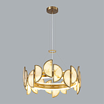 Люстра круглая с полукруглыми плафонами из искусственного алебастра в бронзовой оправе Marbella варинант исполнения - 6 | Loft Concept в Красноярске