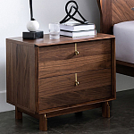 Прикроватный деревянный столик с ящиками Moon Walnut Furniture варинант исполнения - 1 | Loft Concept в Красноярске