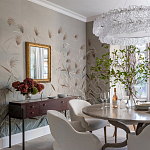 Обои ручная роспись Wild Grasses Special Colourway on Pale Grey dyed silk варинант исполнения - 1 | Loft Concept в Красноярске