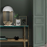 Консоль овальной формы золотая с полкой для хранения Craig варинант исполнения - 3 | Loft Concept в Красноярске