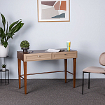 Стол письменный из массива бука с 2-мя ящиками бежевый Wenge Light варинант исполнения - 4 | Loft Concept в Красноярске