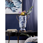 Ваза с бронзовыми ручками и синим цветочным узором Blue & White Ornament варинант исполнения - 5 | Loft Concept в Красноярске
