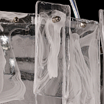 Люстра круглая с подвесными прямоугольными пластинами из стекла Glacier Panels варинант исполнения - 9 | Loft Concept в Красноярске