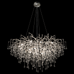 Люстра подвесная с прозрачными стеклянными подвесками в форме капель Диаметр 100 см Droplet Chandelier варинант исполнения - 15 | Loft Concept в Красноярске