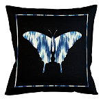 Подушка декоративная бабочка с синим узором Ikat Pattern варинант исполнения - 1 | Loft Concept в Красноярске
