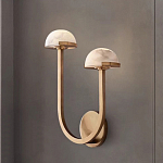 Бра с 2-мя мраморными плафонами на латунном корпусе Light Warm Light варинант исполнения - 3 | Loft Concept в Красноярске