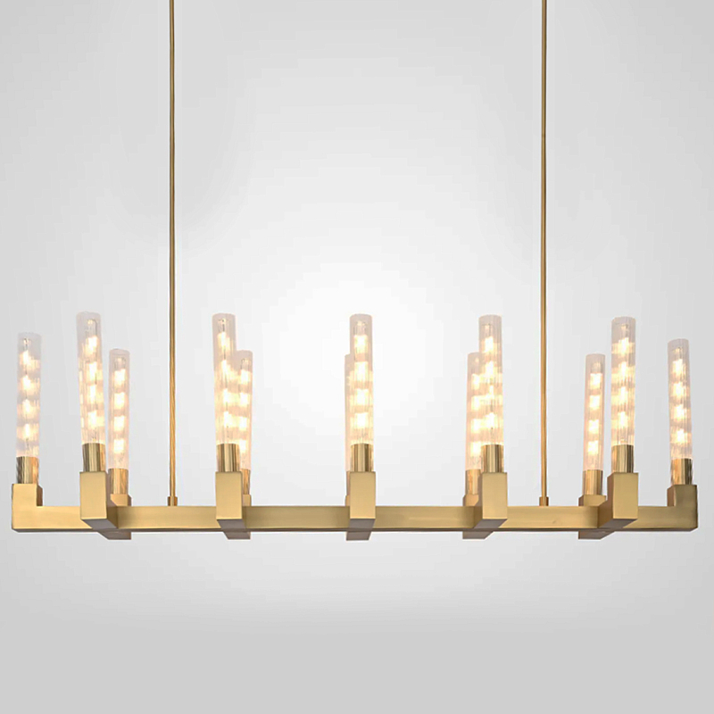 Люстра CANELLE Linear Chandelier 12 Modern Brass Латунь в Красноярске | Loft Concept 