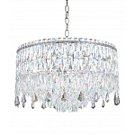 Люстра круглая с хрустальными подвесками на серебряном каркасе Roul Crystal Light варинант исполнения - 6 | Loft Concept в Красноярске