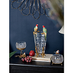 Ваза из прозрачного стекла с бронзовыми ножками и фигурками попугаев Eden Garden porcelain and bronze варинант исполнения - 2 | Loft Concept в Красноярске