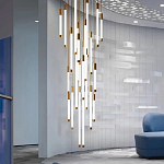 Люстра в современном стиле с 30-ю каскадными светодиодными лампами Golden LED Rain варинант исполнения - 2 | Loft Concept в Красноярске