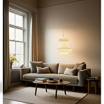 Подвесной вязаный белый светильник «Моника» варинант исполнения - 3 | Loft Concept в Красноярске