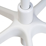 Стул с мягкой синей обивкой из велюра и подъемно-поворотным механизмом на белых колесиках Harper Blue and White варинант исполнения - 6 | Loft Concept в Красноярске