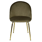 Стул велюровый хаки на золотистых металлических ножках Vendramin Chair варинант исполнения - 1 | Loft Concept в Красноярске