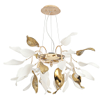 Люстра подвесная с белыми матовыми и золотыми глянцевыми листьями Wintery flovers варинант исполнения - 1 | Loft Concept в Красноярске