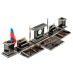 Настольный письменный набор с часами из природного камня обсидиана Team leader варинант исполнения - 2 | Loft Concept в Красноярске