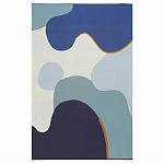 Плед из хлопка синего цвета с абстрактным принтом Elysian Flow Ocean варинант исполнения - 1 | Loft Concept в Красноярске