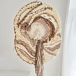 Овальный Современный Гобелен Абстракция в бежевых тонах Shallow варинант исполнения - 1 | Loft Concept в Красноярске