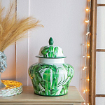 Ваза с зелёными листьями и крышкой Vase Green Leaves варинант исполнения - 3 | Loft Concept в Красноярске