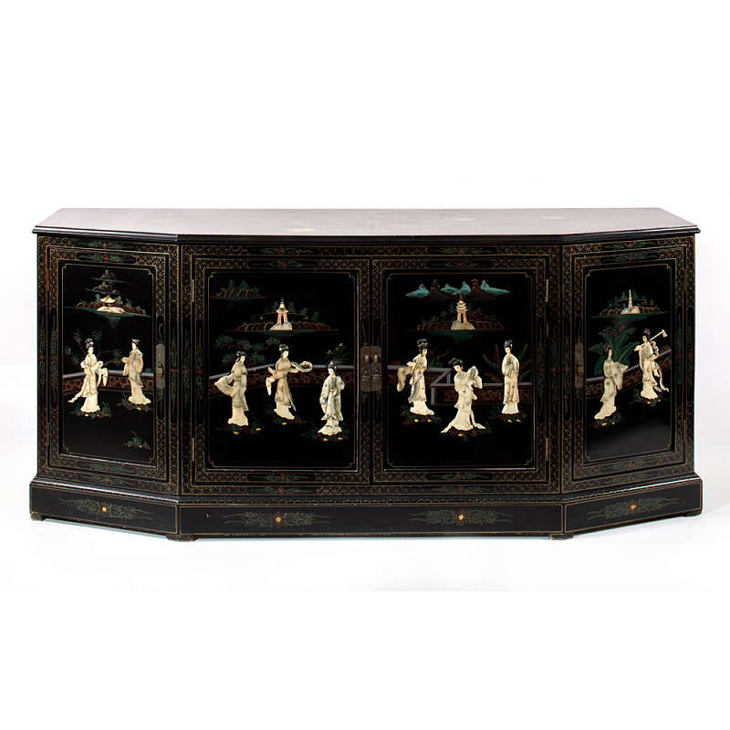 Комод в китайском стиле Chinese Black Chest of Drawers Мульти Черный в Красноярске | Loft Concept 