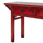 Деревянная консоль в китайском стиле с 2-мя ящиками с резным декором красная Yan Chinese Console Table варинант исполнения - 4 | Loft Concept в Красноярске