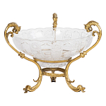 Чаша из прозрачного рельефного стекла на бронзовой подставке Eden Garden варинант исполнения - 1 | Loft Concept в Красноярске