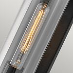 Настенный фонарь в индустриальном стиле с вытянутым цилиндрическим плафоном из прозрачного стекла и черным корпусом Hinkley варинант исполнения - 1 | Loft Concept в Красноярске