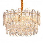 Круглая люстра с хрустальными подвесками на золотистом каркасе Gorgeous Crystal Light варинант исполнения - 3 | Loft Concept в Красноярске