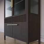 Витрина Primo со стеклянными фасадами и буфетом шпон Темный орех варинант исполнения - 7 | Loft Concept в Красноярске