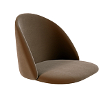 Барный стул со спинкой на 4-х деревянных ножках Коричневый Велюр Vendramin Chair  варинант исполнения - 2 | Loft Concept в Красноярске