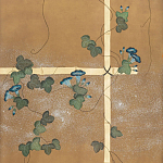 Обои ручная роспись Morning Glory Original colourway on gold metallic silk варинант исполнения - 1 | Loft Concept в Красноярске