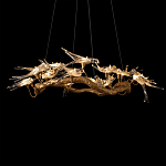 Люстра подвесная с прозрачными стеклянными птичками на ветвях Диаметр 100 см Serip Voa варинант исполнения - 7 | Loft Concept в Красноярске