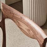 Стул деревянный с мягким сиденьем из коричневой натуральной кожи Moon Walnut Furniture варинант исполнения - 6 | Loft Concept в Красноярске