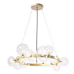 Люстра круглая подвесная с 15-ю прозрачными шарообразными плафонами из стекла Iona chandelier варинант исполнения - 1 | Loft Concept в Красноярске