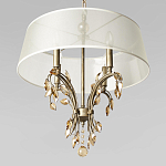 Люстра подвесная круглая с тканевым полупрозрачным абажуром и подвесками 4 лампы Gilded Elegance варинант исполнения - 4 | Loft Concept в Красноярске