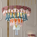 Люстра круглая с декором из разноцветных элементов в виде листьев Changing Seasons варинант исполнения - 11 | Loft Concept в Красноярске