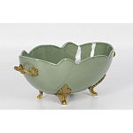 Чаша зеленого цвета из фарфора с волнообразным краем Eden Garden porcelain and bronze варинант исполнения - 1 | Loft Concept в Красноярске