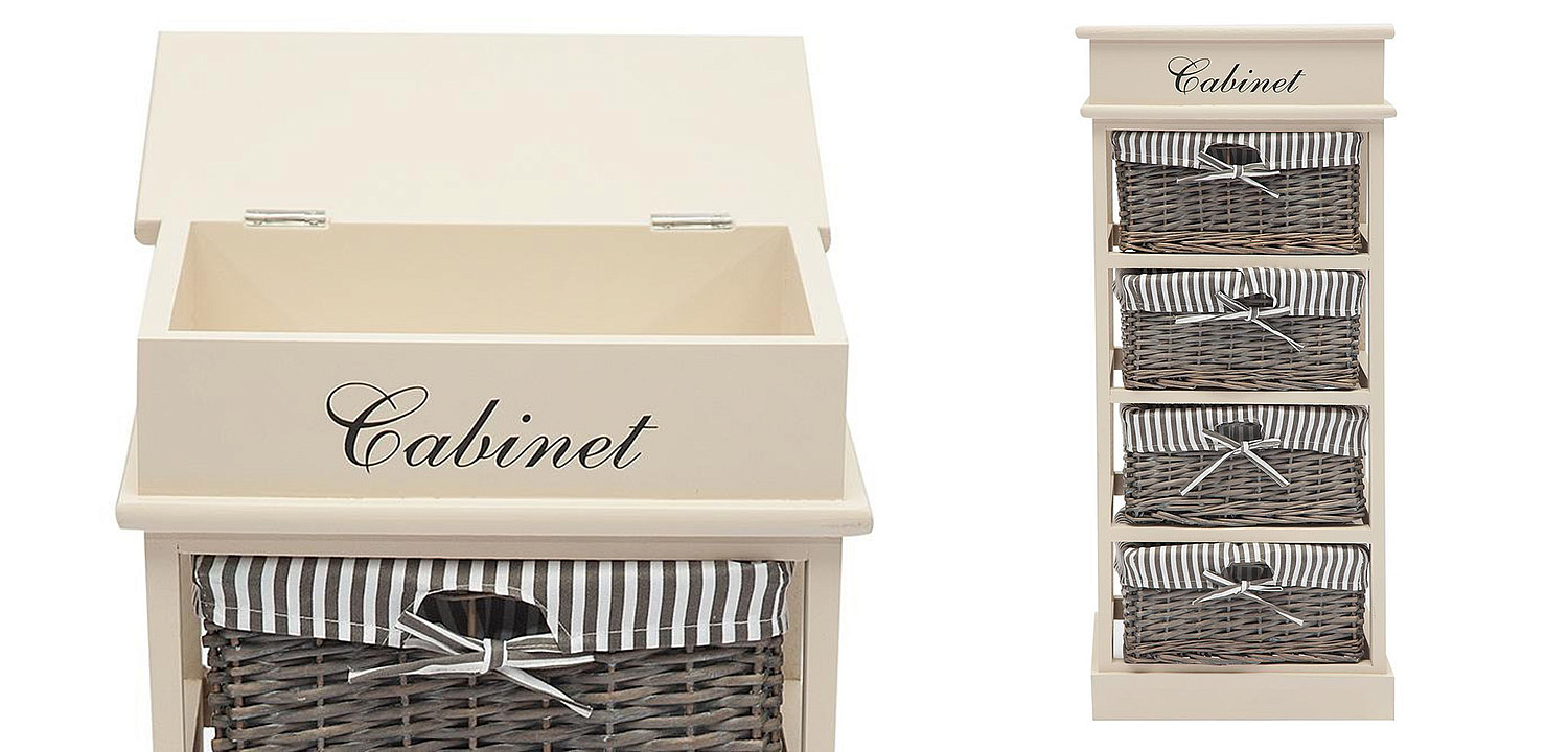 Тумба с 4 корзинами Provence Butter White 4 Boxes - Loft-Concept в Красноярске