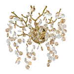 Бра золотого цвета с ветвями и прозрачными хрустальнымих подвесками Droplet Chandelier варинант исполнения - 1 | Loft Concept в Красноярске