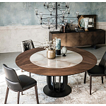 Обеденный стол круглый на чёрном фигурном основании Bosnia dinning table  варинант исполнения - 3 | Loft Concept в Красноярске