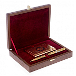 Набор из ручки шариковой металлической и карманной визитницы с гравировкой Герба России Metal Pens варинант исполнения - 2 | Loft Concept в Красноярске