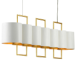 Люстра прямоугольная с белыми цилиндрическими абажурами White Ribbon варинант исполнения - 6 | Loft Concept в Красноярске