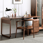 Стол рабочий округлой формы с 3-мя ящиками  Working Moonnut Table варинант исполнения - 8 | Loft Concept в Красноярске