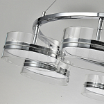 Люстра светодиодная с 8-ю прозрачными плафонами цилиндрической формы из акрила и стекла с пультом для регулировки света Glass Lamp Chromium варинант исполнения - 3 | Loft Concept в Красноярске