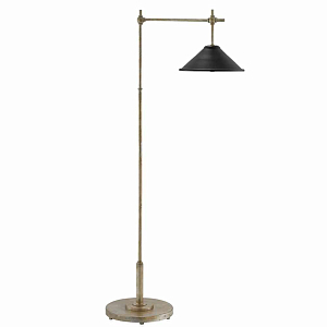 Торшер с черным абажуром в форме конуса Сoncord